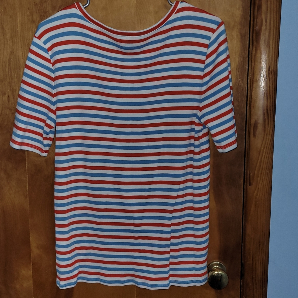 J. Crew Red, Blue, and White Striped Tee - Picture 5 of 5